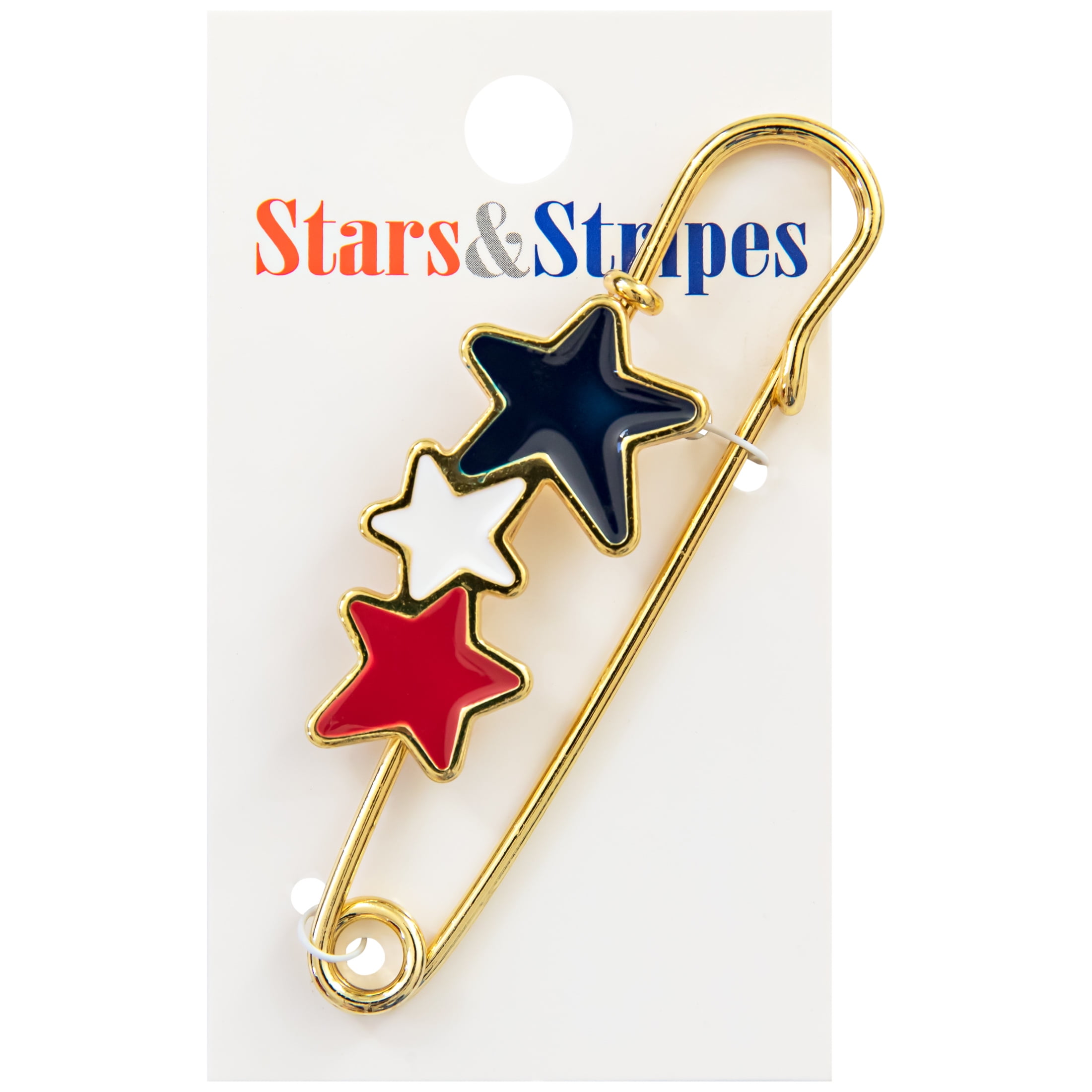 Le Bouton Stars & Stripes Red, White, and Blue 3" Kilt Pin