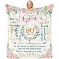 thumbnail image 1 of LHSHID 90th Birthday Decorations for Women 90th Birthday Gifts for Women Best 90th Birthday Gifts Happy 90th Birthday Decorations for Her Wife Sister Friend Soft Throw Blanket 40"x50", 1 of 7