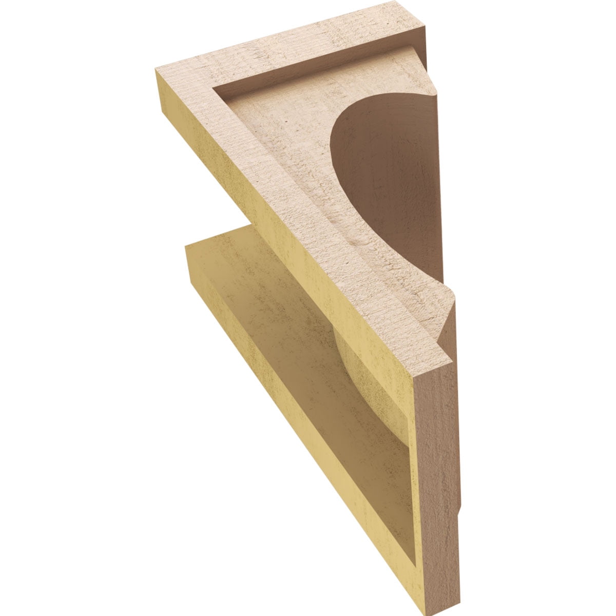 8"W x 8"D x 16"H Wide Emerson Rough Cedar Woodgrain TimberThane Corbel, Primed Tan