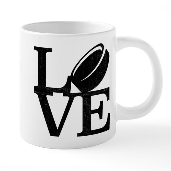 CafePress - Love Hockey - 20 Oz White Ceramic Mega Mug