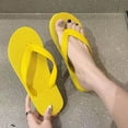 thumbnail image 3 of HomeDM Flip Flops for Women Men Round Toe Slip On Flat Thong Sandals Non-Slip Shower Shoes Summer Beach Sandals, Yellow Size 9.5-10, 3 of 5
