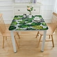 thumbnail image 3 of Nawypu Elastic Edge Square Fitted Tablecloth, Tropical Palm Leaf Washable Spill Proof Polyester Table Cloth, Great for Outdoor Home Kitchen/Parties/Holiday Dinner, Multiple sizes available, 3 of 7