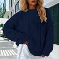 thumbnail image 2 of Wdgfv Vacation Pullover Sweater for Women Oversized Knit Sweater Soft Pullover Comfortable Round Neck Casual Winter Warm Garment, 2 of 5