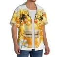 thumbnail image 2 of Kdxio Men'S Hawaiian Shirt For Men Short Sleeve Shirt Honey Bee Summer Casual Holiday Beach Button Down T-Shirts, 2 of 5