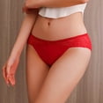 thumbnail image 6 of felwors Sexy Seamless Underwear for Women Lace Cheeky Bikini Panties Breathable Low Rise Briefs (Red, L), 6 of 7