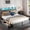 Gray-Channel Tufted-4 Drawers, variant on Anyhave King Size Bed Frame with 4 Storage Drawers, LED Lights, Charging Station, Upholstered Headboard, Steel Support, Noise-Free, Gray
