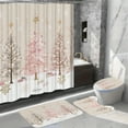thumbnail image 5 of Christmas Shower Curtain Bathroom Set – 4PCS Santa Claus Themed Set with Shower Curtain, Toilet Mat, U-Shaped Rug & Floor Mat – Waterproof Non-Slip Holiday Bathroom Décor, 5 of 5