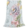 thumbnail image 2 of Honeii Vintage Rose Print Fleece Blanket - Throw Blanket for Bed, Sofa, Couch, Camping, and Travel , Microplush Ultra Soft Warm Blanket-60"x50", 2 of 7