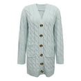 thumbnail image 4 of Patlollav Womens Outerwear Cable Knit Long Cardigan Open Front Button Sweater, 4 of 6