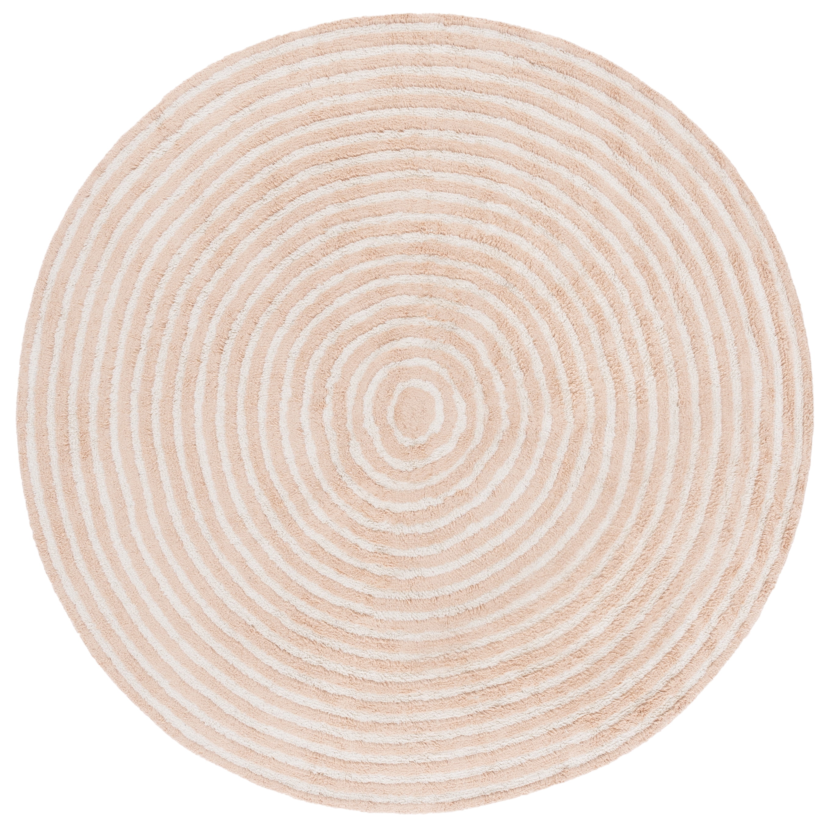 Safavieh Easy Care Beckah Geometric Machine Washable Area Rug, Pink/Ivory, 6' x 6' Round