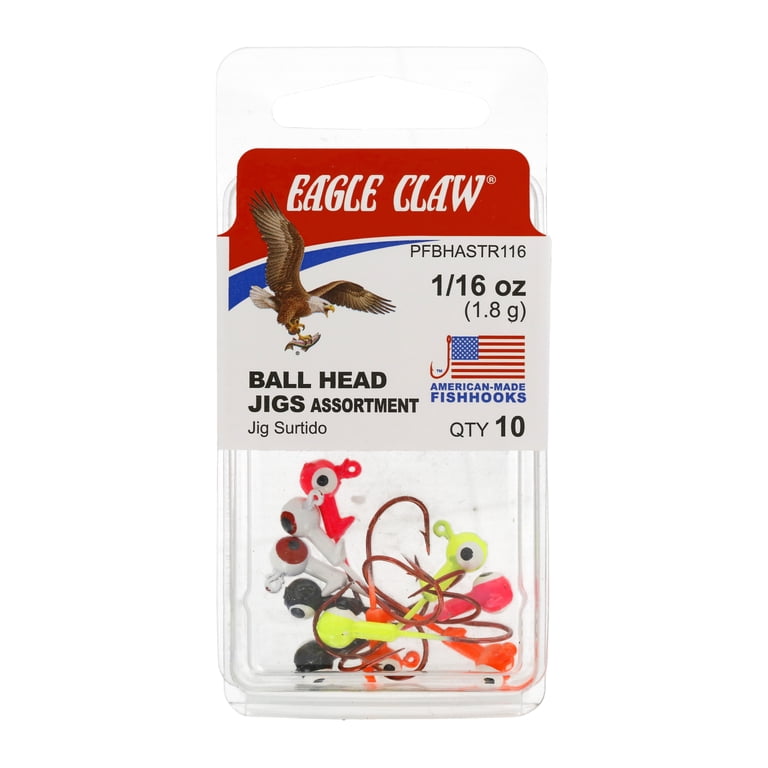 Eagle Claw Ball Jig Head 1/16 Oz Red Hook, 2-Pack photo 2
