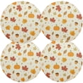 thumbnail image 2 of GZHJMY Autumn Harvest Pumpkin Round Placemats Set of 6, Non-Slip PVC Table Mats Washable Heat Resistant Place Mats for Kitchen Dining Table Christmas Home Decor, 15.4 Inch Table Mat, 2 of 7