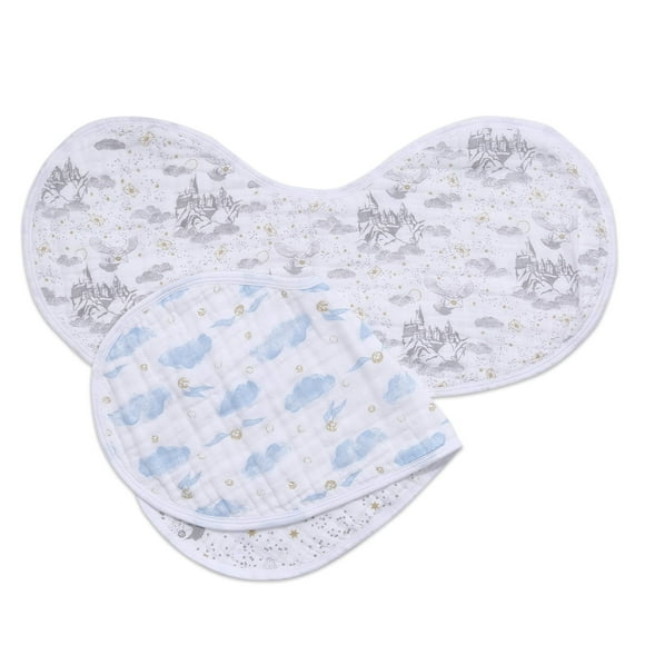 Aden + Anais Bavoir Burpy en Mousseline de Coton 100 % - Multi-Usage, Absorbant, 4 Couches, Fermeture à Pression, Bavoir pour Bébé, 22.5” X 11”2, Lot de 2, Harry Potter