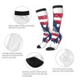 thumbnail image 3 of Haiem bass fish with the USA flag Funny Novelty Crazy Design Cotton Socks Sports Socks Knee High Socks For Men, Women,1Pairs - Gift For Working Friends, 3 of 6