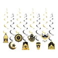 thumbnail image 1 of 8pcs Ramadan Mubarak Decorations, Eid Mubarak Hanging Swirl Shining Gold Star Moon Lantern Ceiling Decor, 1 of 8