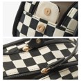 thumbnail image 2 of Bolsa de cosméticos a cuadros de tablero de ajedrez de lavado con doble cremallera Para acampar Likrtyny grande negro S, 2 of 9