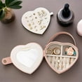 thumbnail image 4 of Heart Shape Jewelry Box Gift Portable Jewelry Case with Handle Travel Jewelry Organizer for Earrings Rings Necklaces Small Accessories Pink Blue PU Leather Flannel Lining, 4 of 5