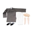 thumbnail image 2 of Muñeca de Figura Masculina 1/6, Ropa de Muñeca, Traje de Zapatos de Túnica Gris, Kung Fu Chino 1/6, para Diseño de Rol de Figura de, 2 of 3