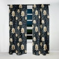 thumbnail image 2 of Designart "Delightful Meditation Among Beige And Blue Florals" Botanical Curtain Single Panel, 2 of 6