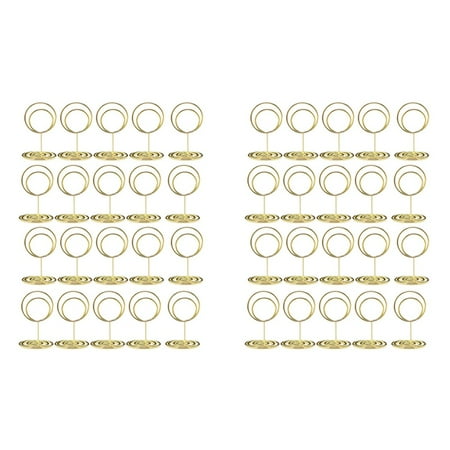 

40Pcs Mini Place Card Holders 2Inch Cute Table Number Holders Table Card Holder Table Picture Stands (Gold)