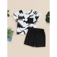 thumbnail image 2 of GXFC Toddler Baby Boys Summer Contrast Color Shorts Outfits Kids Boys Short Sleeve Dinosaur Print T-Shirt Tops with Pocket and Short Pants Set Casual Clothes 2Pcs 6M-4T, 2 of 9