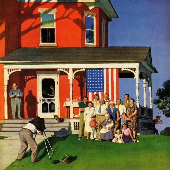 Marmont Hill "Family Portrait on the Fourth" by John Falter Painting Print on Canvas