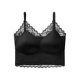 thumbnail image 4 of Afdoent Bras for Women Lace Push Up Bra Adjustable Straps Fixed Cup Satin Wirefree Comfy Everyday Bra, 4 of 7