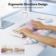 thumbnail image 3 of TECKNET BASICS Cloud Keyboard Wrist Rest Set, Non-Slip PU Leather Wrist Pad with Ergonomic Memory Foam, for Laptop/Office/Gaming & Pain Relief, Rainbow, 3 of 8