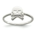 thumbnail image 1 of Solid 925 Sterling Silver and Textured Skull and Crossbones Ring Band Size 8, 1 of 4