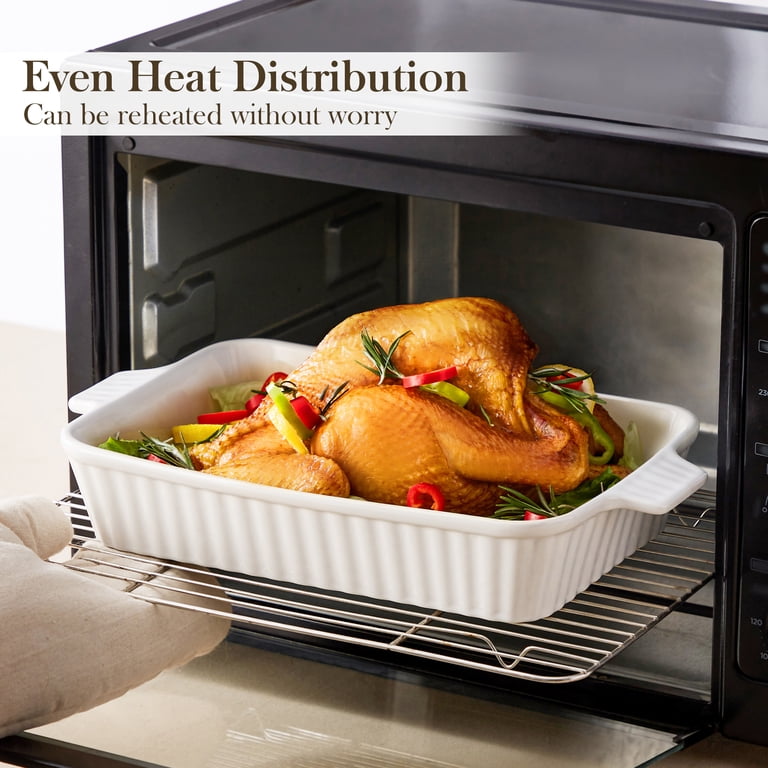 vancasso, Ceramic Baking Dish, 3 Pcs, White, Deep Design for Oven