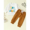 thumbnail image 3 of Elippeo Baby Boy 2Pcs Birthday Outfits 6 12 18 24 Months 3 Years Long Sleeve Letter Print Sweatshirt + Pants Set Fall Spring Clothes, 3 of 9
