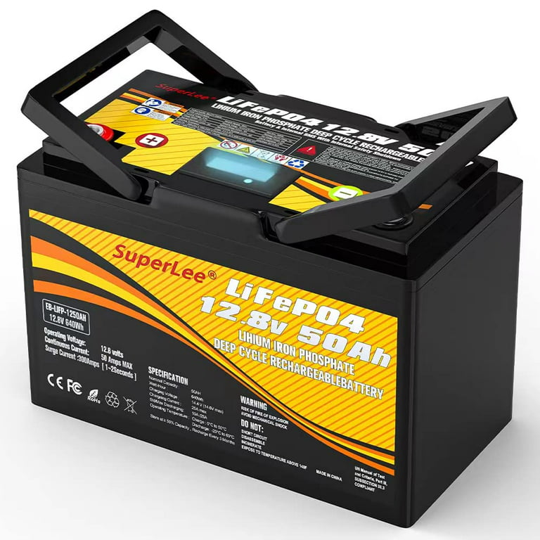 LiTime 12V 50Ah Lithium Battery- 640Wh Energy, Marine, RV, Fish Finder  Battery
