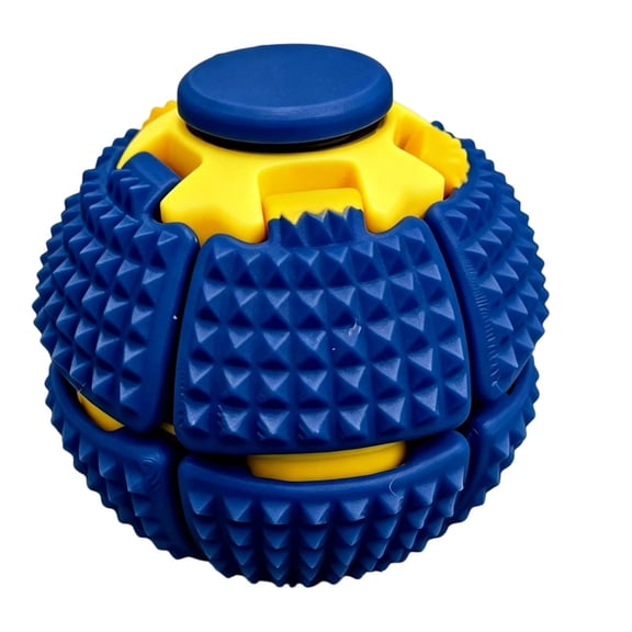 TOYOUME 2-in-1 Rotating Fidget Stress Relief Ball with Massage Texture, 1 Count, for Kids Adults, Blue
