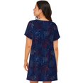 thumbnail image 2 of Bixox Blue Firework Pattern Women's Nightgown, Soft & Breathable Sleepwear, Round Neck Knee-Length Pajama Dress,Loungewear for Home & Sleep, 2 of 7