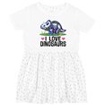 thumbnail image 3 of Inktastic Girl Dinosaur I Love Dinosaurs Girls Toddler Dress, 3 of 5