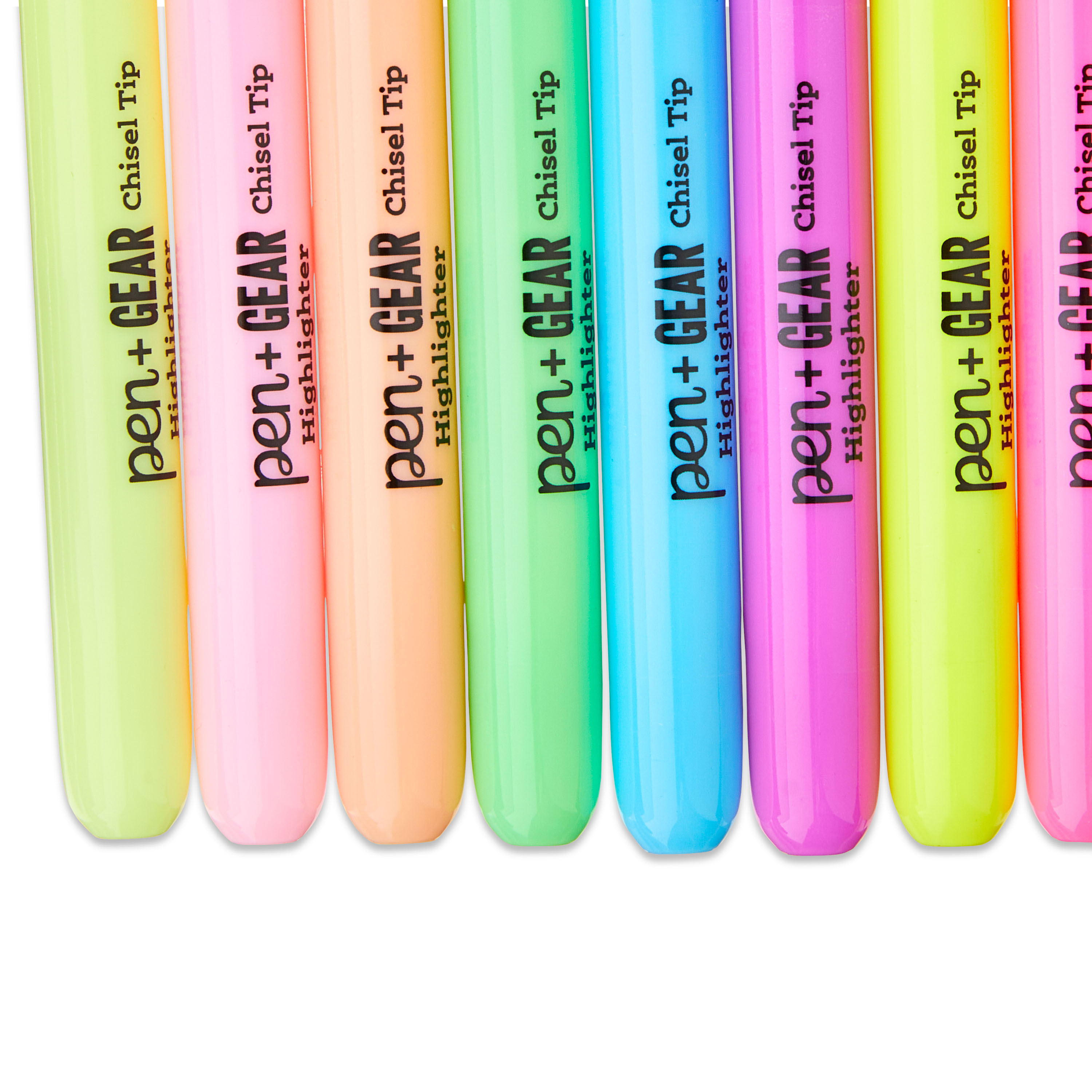 Resaltadores retráctiles Pen+Gear, punta biselada, colores surtidos, tinta multicolor, 12 unidades 7