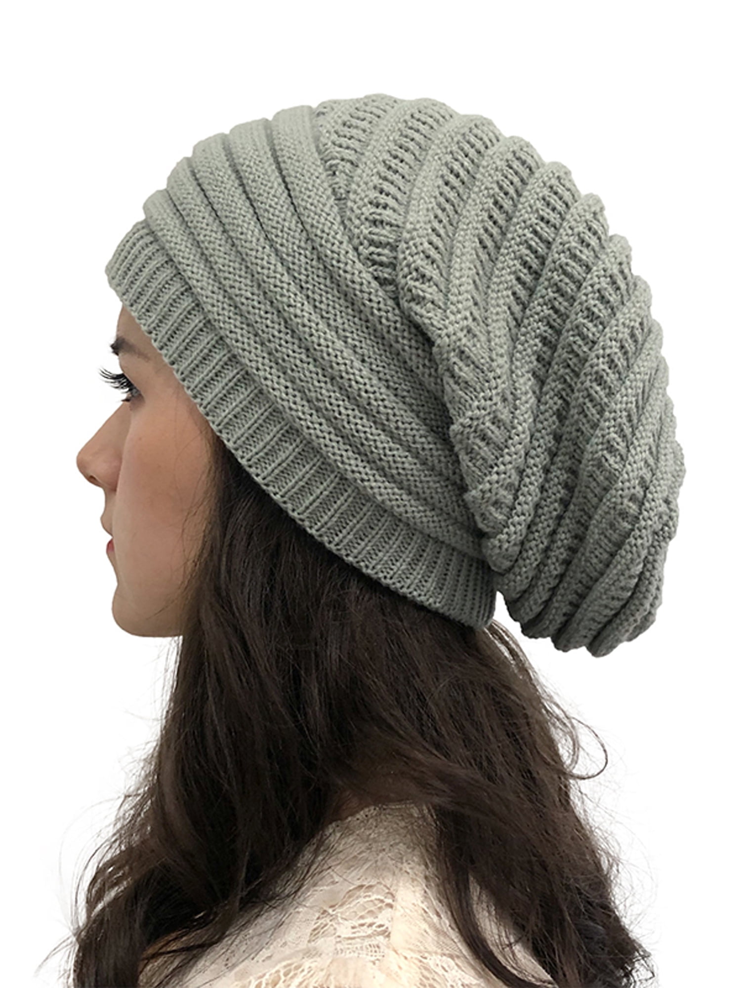 Wodstyle - Womens Knitted Slouchy Winter Warm Casual Wool Beret Baggy ...