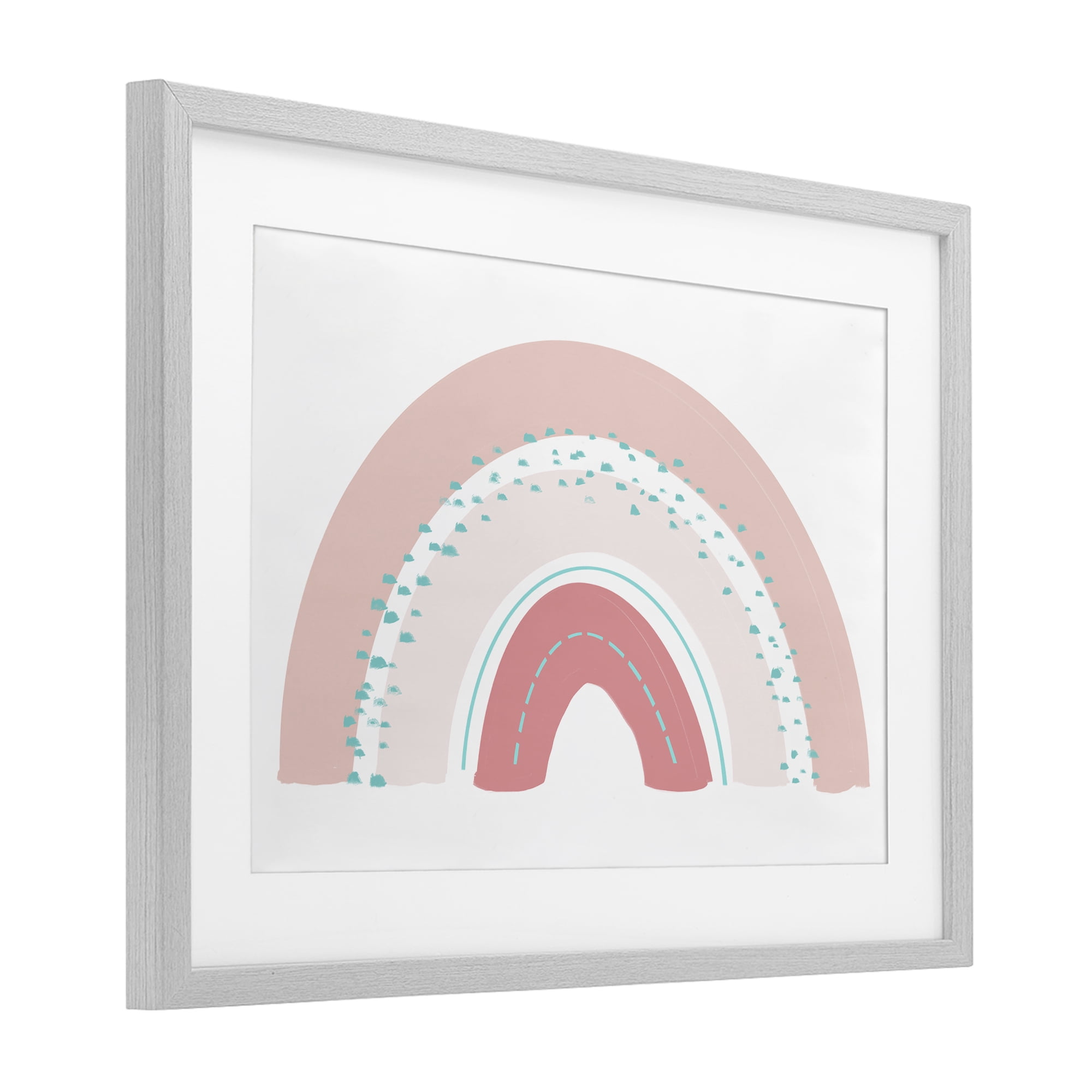 Stupell Industries Pink Rainbow with Speckles Gray Framed Print Under Glass, design by Emily Navas