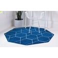 thumbnail image 2 of Unique Loom 3151591 5 x 5 ft. Geometric Trellis Frieze Square Rug, Navy Blue, 2 of 2