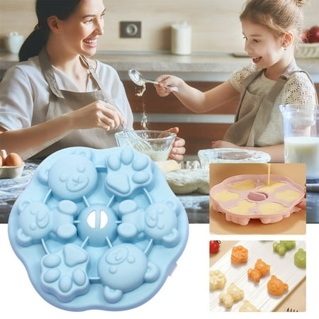 

YSEINBH Cartoon Silica Gel Cake Baby Complementary Food Mould Steamed Rice Cake Mould With Cover