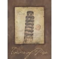 thumbnail image 2 of Marrott, Stephanie 15x18 Gold Ornate Wood Framed with Double Matting Museum Art Print Titled - Tower of Pisa, 2 of 4