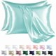 thumbnail image 1 of Chenchen Satin Pillowcase for Hair and Skin, Silk Satin Pillowcase 2 Pack, King Size Pillow Cases Set of 2, Silky Pillow Cover with Envelope Closure (20x36, Turquoise), 1 of 1