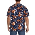thumbnail image 3 of Sikiie Vintage Blue Fox Family Men's Cuban Shirt, Hawaiian Shirts, Business Casual Button Down Shirts, Short Sleeve Shirt-Medium, 3 of 5
