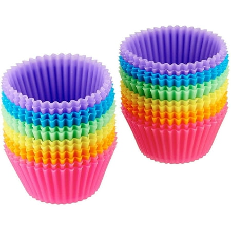 

Homgreen Reusable Silicone Baking Cups Muffin Liners - Pack of 12 Multicolor