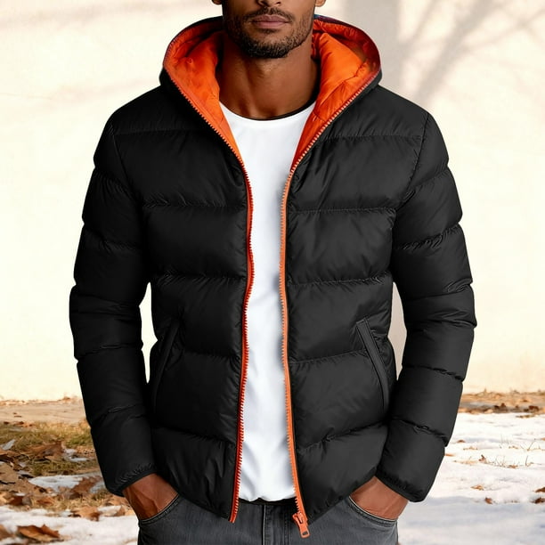 Ceisia Men Solid Color Hooded Cardigan Jacket Warm Casual Long Sleeve Pocket Parka Gift