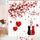 thumbnail image 5 of Lunxisen 3 Pcs Flower Shower Curtain Set Petals Heart Shape on Rustic Plank Lover Bathroom Curtain with Hooks Waterproof Polyester Fabric Bathroom Decorations, 5 of 8