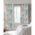 thumbnail image 4 of Teal Red Jellyfish Coastal Blackout Curtains for Bedroom Living Room Darkening Curtains 63 Inches Long Summer Beach Coral Starfish Nautical Window Curtain 2 Panels Set Window Treatment Drapes 52"x63", 4 of 9