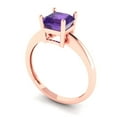 thumbnail image 2 of 1 ct Asscher Cut Natural Amethyst Solitaire Engagement Ring for Women in 18K Rose Gold, 2 of 5