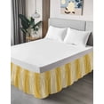 thumbnail image 4 of Yellow Ombre Wrap Around Bed Skirts for King Bed 16" Drop,Bed Skirt with Adjustable Elastic Belt Dust Ruffle Bed Valance for Bedroom Hotel Modern Abstract Art Farmhouse Gradient Bed Frame Cover, 4 of 7