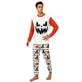 thumbnail image 3 of Halloween Family Pajamas Matching Sets Party Pjs Family Jammies Long Sleeve Funny Novelty Halloween Pumpkin Face 2 Piece Sets Casual Trendy Family Holiday Loungewear, 3 of 5